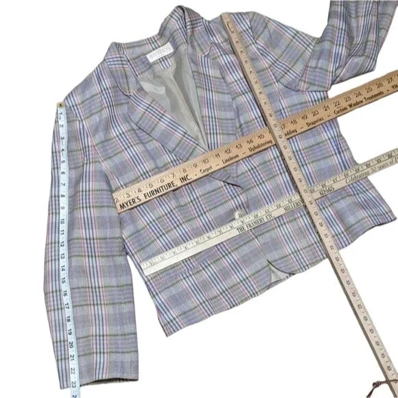Pendleton plaid spring holiday blazer rayon women's size 16 - Picture 4 of 12